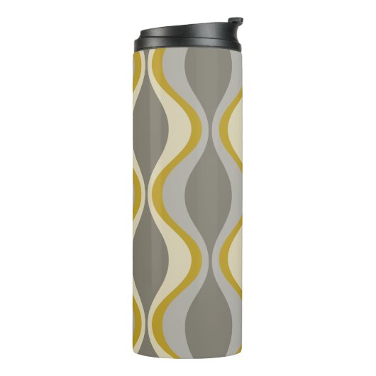 Bouteilles Isothermes motif super rétro - monogramme - taupe or (Tourné sur la gauche)