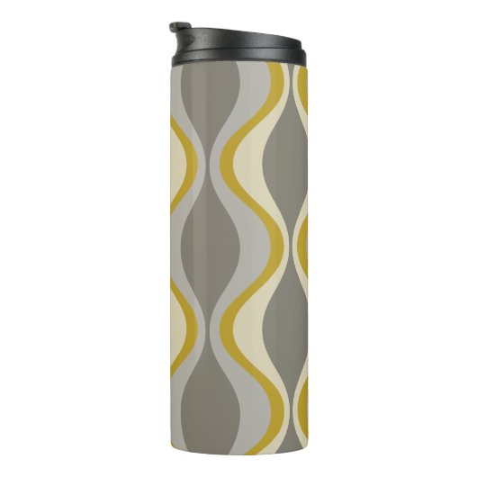 Bouteilles Isothermes motif super rétro - monogramme - taupe or (Tourné sur la droite)
