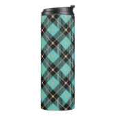 Bouteilles Isothermes Motif tendance Black Aqua Plaid (Tourné sur la gauche)