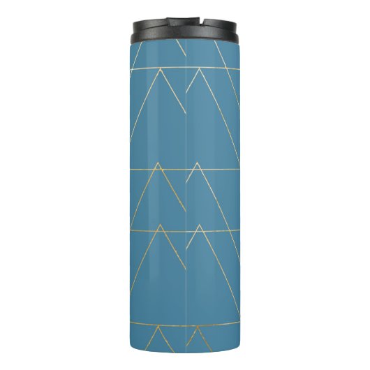 Bouteilles Isothermes Motif triangle bleu et or Monogram Tumbler (Dos)