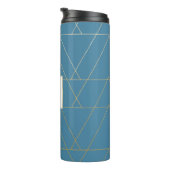 Bouteilles Isothermes Motif triangle bleu et or Monogram Tumbler (Tourné sur la droite)
