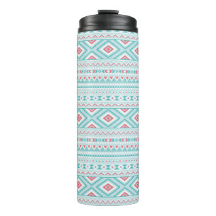 Bouteilles Isothermes Motif tribal aztèque turquoise et rose