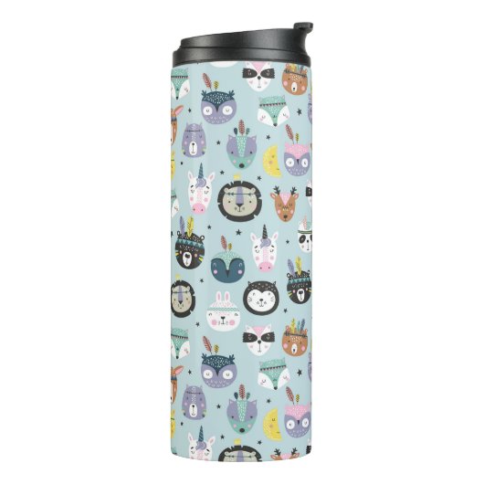 Bouteilles Isothermes Motif tribal mignon de visage (Tourné sur la gauche)