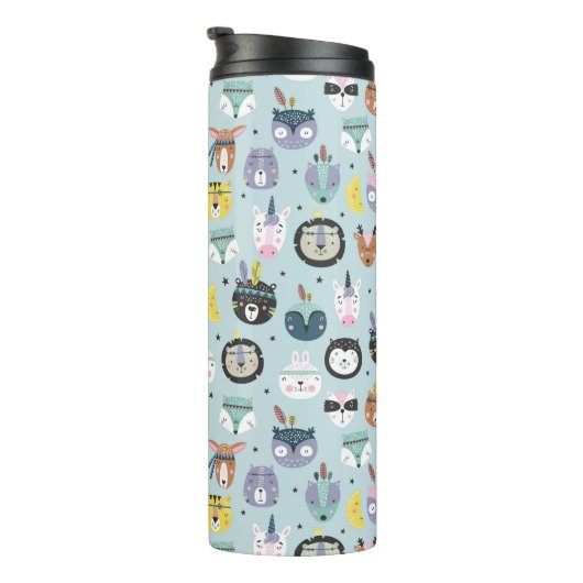 Bouteilles Isothermes Motif tribal mignon de visage (Tourné sur la droite)