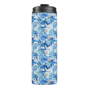 Bouteilles Isothermes Motif tropical bleu lumineux d'aquarelle