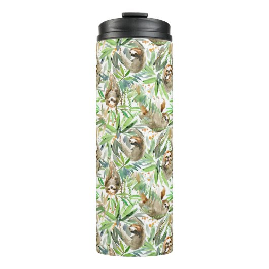 Bouteilles Isothermes Motif tropical de paresse d'aquarelle (Devant)