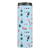 Bouteilles Isothermes Motif tropical d'été rose et bleu (Dos)