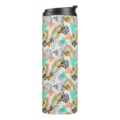 Bouteilles Isothermes Motif tropical géométrique abstrait de feuille (Tourné sur la gauche)