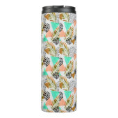 Bouteilles Isothermes Motif tropical géométrique abstrait de feuille (Dos)