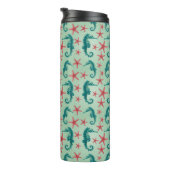 Bouteilles Isothermes Motif turquoise 2 d'hippocampe (Tourné sur la droite)