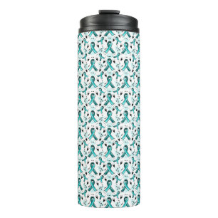 Bouteilles Isothermes Motif turquoise de sensibilisation au ruban