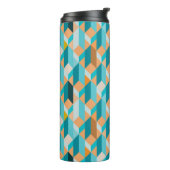 Bouteilles Isothermes Motif turquoise et orange de formes (Tourné sur la gauche)