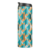 Bouteilles Isothermes Motif turquoise et orange de formes (Tourné sur la droite)