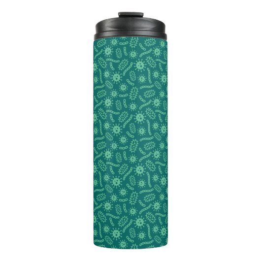 Bouteilles Isothermes Motif vert de microbes (Devant)
