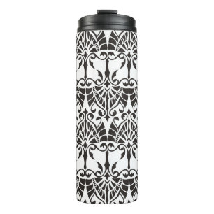 Bouteilles Isothermes motif vintage avec nom fleuri et géométrique