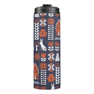 Bouteilles Isothermes Motif Vintage d'art populaire scandinave