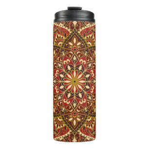 Bouteilles Isothermes motif vintage orné avec des éléments floraux. O