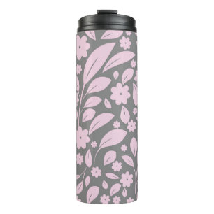 Bouteilles Isothermes motif vintage sans couture avec fleurs roses et le