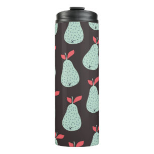 Bouteilles Isothermes Motif vintage sans couture avec poires à la menthe