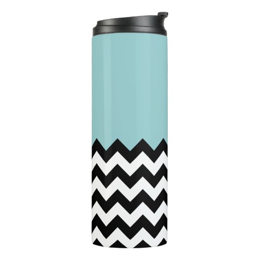 Bouteilles Isothermes Motif Zigzag noir et blanc, Chevron, Bleu (Tourné sur la gauche)
