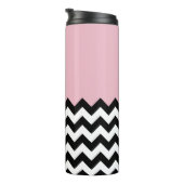 Bouteilles Isothermes Motif Zigzag noir et blanc, Chevron, rose (Tourné sur la droite)
