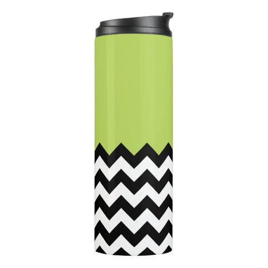 Bouteilles Isothermes Motif Zigzag noir et blanc, Chevron, Vert (Tourné sur la gauche)