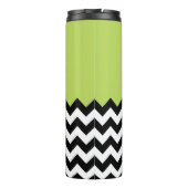 Bouteilles Isothermes Motif Zigzag noir et blanc, Chevron, Vert (Dos)
