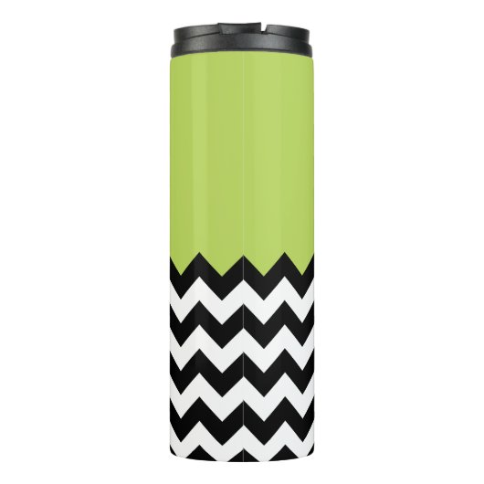 Bouteilles Isothermes Motif Zigzag noir et blanc, Chevron, Vert (Dos)