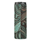 Bouteilles Isothermes Motifs occidentaux à outils Turquoise et Chocolat (Dos)