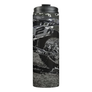 Bouteilles Isothermes Motocross en noir et blanc
