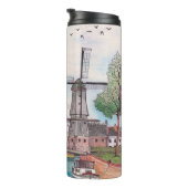 Bouteilles Isothermes Moulin De Adriaan Haarlem Pays-Bas Aquarelle (Tourné sur la droite)