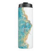 Bouteilles Isothermes Mousse de mer Marbre Marbre Nom Abstrait Monogramm (Devant)