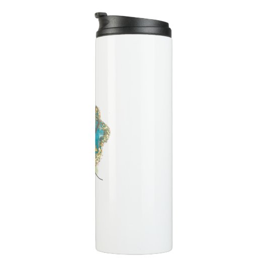 Bouteilles Isothermes Mousse de mer Marbre Marbre Nom Abstrait Monogramm (Tourné sur la droite)