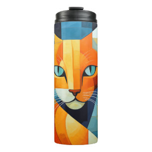 Bouteilles Isothermes Moustaches Abstraites : Chat Orange