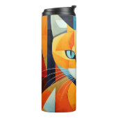 Bouteilles Isothermes Moustaches Abstraites : Chat Orange (Tourné sur la gauche)
