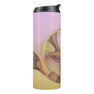 Bouteilles Isothermes Mouvements Abstraits Art Fractal Moderne Rose Doré