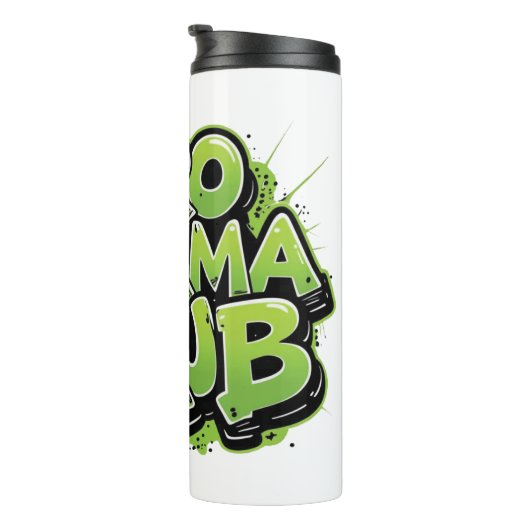Bouteilles Isothermes Mug avec Funny Gen Z Graffiti Style Zero Drama Clu (Tourné sur la droite)