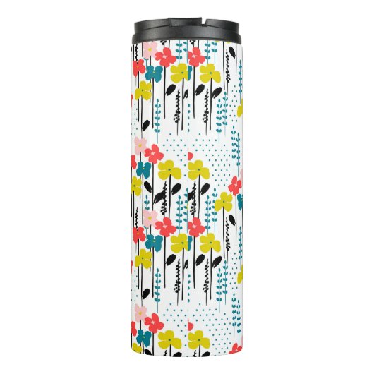 Bouteilles Isothermes Mug de voyage floral personnalisé avec nom (Dos)