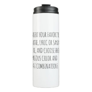 Bouteilles Isothermes Mug Texte Personnalisé avec Vos Mots Personnalisab