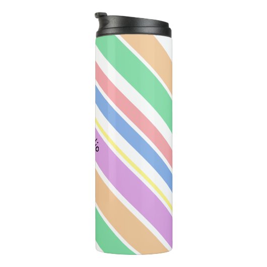 Bouteilles Isothermes Multicolor Pastel Diagonal Strié Personnalisé (Tourné sur la droite)