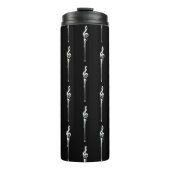Bouteilles Isothermes Musique Motif Melting Treble Clef Blanc et Noir (Devant)