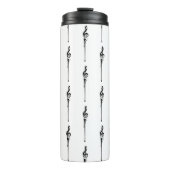 Bouteilles Isothermes Musique Motif Melting Treble Clef noir et blanc (Devant)