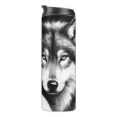 Bouteilles Isothermes Mystère monochrome : Femme et Loup. (Tourné sur la droite)