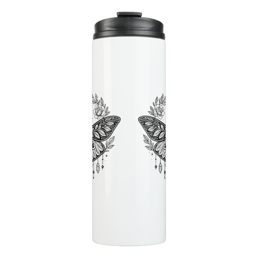 Bouteilles Isothermes Mystical Gothic Moth Botanical Celestial Line Art (Devant)