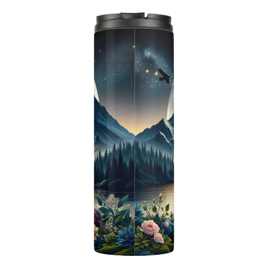 Bouteilles Isothermes Mystical Wolf Howling at Moon Surreal (Dos)