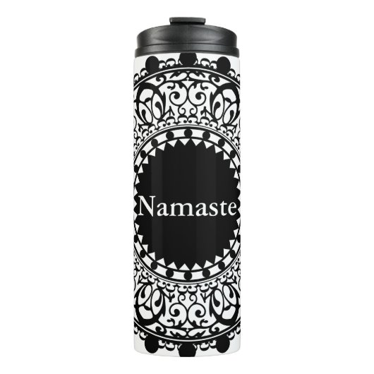 Bouteilles Isothermes Namaste Black & White Floral Mandala (Devant)