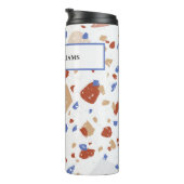 Bouteilles Isothermes Name, Earth Tones Mosaic Terrazzo Pattern 12oz (Tourné sur la droite)