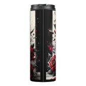 Bouteilles Isothermes Name Text, Red Roses Hearts & Books (Dos)