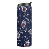 Bouteilles Isothermes Navy Paisley : Design Motif élégant. (Tourné sur la gauche)