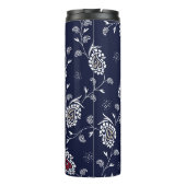 Bouteilles Isothermes Navy Paisley : Design Motif élégant. (Dos)